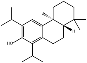 2-Phenanthrenol, 4b,5,6,7,8,8a,9,10-octahydro-4b,8,8-trimethyl-1,3-bis(1-methylethyl)-, (4bS,8aS)- Struktur