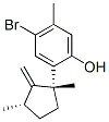 4-Bromo-2-[(1R,3S)-1,3-dimethyl-2-methylenecyclopentyl]-5-methylphenol Struktur