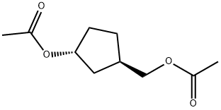 Cyclopentanemethanol, 3-hydroxy-, diacetate, trans- (8CI) Struktur