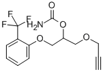 1-(2-Propynyloxy)-3-(alpha,alpha,alpha-trifluoro-o-tolyloxy)-2-propano l carbamate Struktur