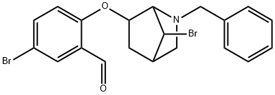 2-[(2-BENZYL-7-BROMO-2-AZABICYCLO[2.2.1]HEPT-6-YL)OXY]-5-BROMOBENZALDEHYDE Struktur