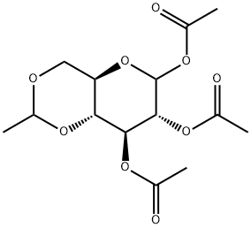 1,2,3-TRI-O-ACETYL-4,6-O-ETHYLIDENE-D-GLUCOPYRANOSE Struktur