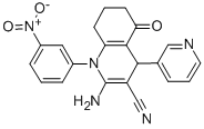 2-amino-1-{3-nitrophenyl}-5-oxo-4-(3-pyridinyl)-1,4,5,6,7,8-hexahydro-3-quinolinecarbonitrile Struktur