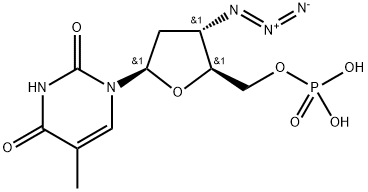 3'-AZIDO-2',3'-DIDEOXY-THYMIDINE-5'-MONOPHOSPHATE, SODIUM SALT Struktur