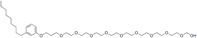 2-[2-[2-[2-[2-[2-[2-[2-[3-(3-nonylphenoxy)propoxy]ethoxy]ethoxy]ethoxy ]ethoxy]ethoxy]ethoxy]ethoxy]ethoxymethanol Struktur