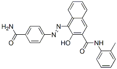 4-[[4-(aminocarbonyl)phenyl]azo]-3-hydroxy-N-(2-methylphenyl)naphthalene-2-carboxamide Struktur