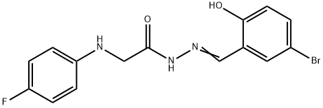 N'-[(E)-(5-bromo-2-hydroxyphenyl)methylidene]-2-(4-fluoroanilino)acetohydrazide Struktur