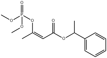 (Z)-3-(Dimethoxyphosphinyloxy)-2-butenoic acid 1-phenylethyl ester Struktur