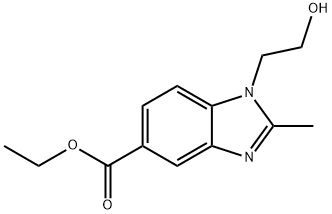 1-(2-HYDROXY-ETHYL)-2-METHYL-1H-BENZOIMIDAZOLE-5-CARBOXYLIC ACID ETHYL ESTER Struktur