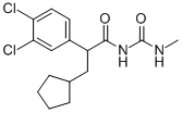 3,4-Dichloro-alpha-(cyclopentylmethyl)-N-((methylamino)carbonyl)benzeneacetamide Struktur