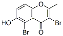 3,5-Dibromo-6-hydroxy-2-methylchromone Struktur