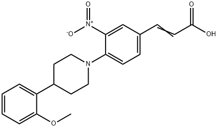 3-[4-[4-(2-METHOXYPHENYL)PIPERIDINO]-3-NITROPHENYL]ACRYLIC ACID Struktur