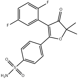 BENZENESULFONAMIDE, 4-[3-(2,5-DIFLUOROPHENYL)-4,5-DIHYDRO-5,5-DIMETHYL-4-OXO-2-FURANYL]-|4-(3-(2,5-二氟苯基)-5,5-二甲基-4-氧代-4,5-二氫呋喃-2-基)苯磺酰胺