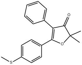 2,2-dimethyl-5-(4-(methylthio)phenyl)-4-phenylfuran-3(2H)-one Struktur