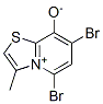 Thiazolo[3,2-a]pyridinium, 5,7-dibromo-8-hydroxy-3-methyl-, hydroxide,  inner salt Struktur