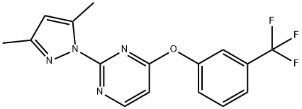 PYRIMIDINE, 2-(3,5-DIMETHYL-1H-PYRAZOL-1-YL)-4-[3-(TRIFLUOROMETHYL)PHENOXY]- Struktur