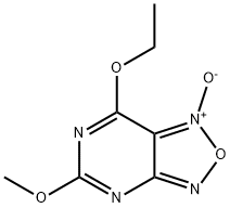 [1,2,5]Oxadiazolo[3,4-d]pyrimidine,7-ethoxy-5-methoxy-,1-oxide(9CI) Struktur