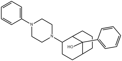 9-Phenyl-2-(4-phenyl-1-piperazinyl)bicyclo[3.3.1]nonan-9-ol Struktur