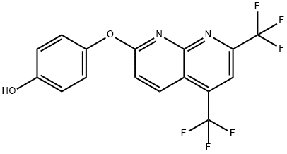 Phenol, 4-[[5,7-bis(trifluoromethyl)-1,8-naphthyridin-2-yl]oxy]- (9CI) Struktur