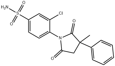 3-Chloro-4-(3-methyl-2,5-dioxo-3-phenyl-1-pyrrolidinyl)benzenesulfonamide Struktur