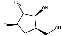 1,2,3-Cyclopentanetriol, 4-(hydroxymethyl)-, (1R,2S,3S,4R)- (9CI) Struktur