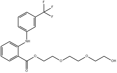 2-[2-(2-hydroxyethoxy)ethoxy]ethyl 2-[[3-(trifluoromethyl)phenyl]amino]benzoate Struktur