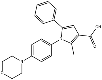 2-METHYL-1-(4-MORPHOLINOPHENYL)-5-PHENYL-1H-PYRROLE-3-CARBOXYLIC ACID Struktur