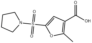 2-METHYL-5-(1-PYRROLIDINYLSULFONYL)-3-FUROIC ACID Struktur