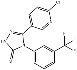 5-(6-CHLORO-3-PYRIDYL)-4-[3-(TRIFLUOROMETHYL)PHENYL]-4H-1,2,4-TRIAZOLE-3-THIOL Struktur