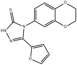 4-(2,3-DIHYDRO-1,4-BENZODIOXIN-6-YL)-5-(2-FURYL)-4H-1,2,4-TRIAZOLE-3-THIOL Struktur