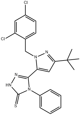 5-[3-(TERT-BUTYL)-1-(2,4-DICHLOROBENZYL)-1H-PYRAZOL-5-YL]-4-PHENYL-4H-1,2,4-TRIAZOLE-3-THIOL Struktur