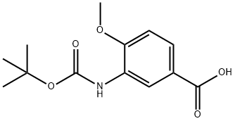 Benzoic acid, 3-[[(1,1-dimethylethoxy)carbonyl]amino]-4-methoxy- (9CI) Struktur