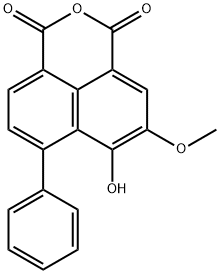 4-Hydroxy-3-methoxy-5-phenyl-1,8-naphthalic anhydride Struktur