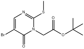 tert-Butyl (5-Bromo-2-(methylthio)-6-oxopyrimidin-1-yl)acetate Struktur