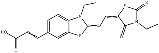 6-Benzothiazolineacrylic  acid,  3-ethyl-2-[2-(3-ethyl-4-oxo-2-thioxo-5-thiazolidinylidene)ethylidene]-  (7CI,8CI) Struktur