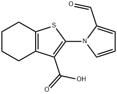 2-(2-formyl-1H-pyrrol-1-yl)-4,5,6,7-tetrahydro-1-benzothiophene-3-carboxylic acid Struktur