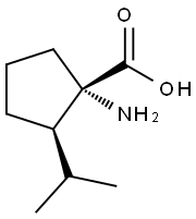 Cyclopentanecarboxylic acid, 1-amino-2-(1-methylethyl)-, (1S,2R)- (9CI) Struktur