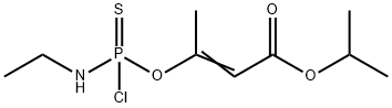 Chloro(ethylamino)thiophosphinic acid O-[(E)-2-(isopropoxycarbonyl)-1-methylvinyl] ester Struktur