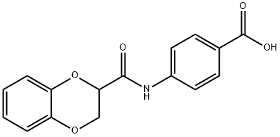 4-[(2,3-DIHYDRO-1,4-BENZODIOXIN-2-YLCARBONYL)AMINO]BENZENECARBOXYLIC ACID Struktur