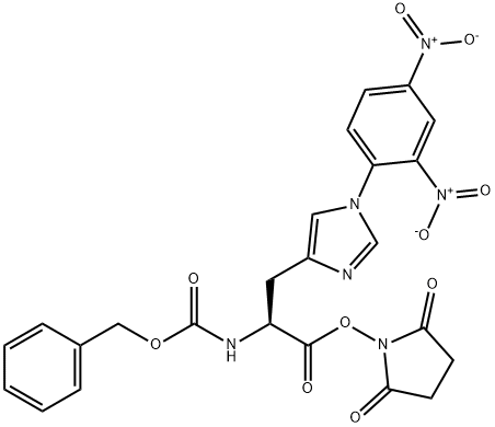 N-[[N-[(Benzyloxy)carbonyl]-3-[1-(2,4-dinitrophenyl)-1H-imidazol-5-yl]-L-alanyl]oxy]succinimide Struktur