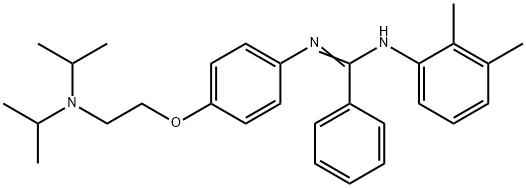 N-[p-[2-(Diisopropylamino)ethoxy]phenyl]-N'-(2,3-xylyl)benzamidine Struktur