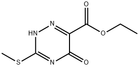 ETHYL 5-HYDROXY-3-(METHYLTHIO)-1,2,4-TRIAZINE-6-CARBOXYLATE Struktur