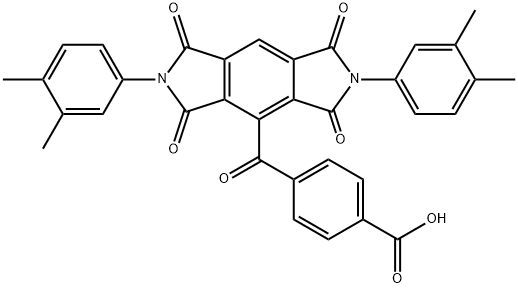 4-(2,6-bis(3,4-diMethylphenyl)-1,3,5,7-tetraoxo-1,2,3,5,6,7-hexahydropyrrolo[3,4-f]isoindole-4-carbonyl)benzoic acid Struktur