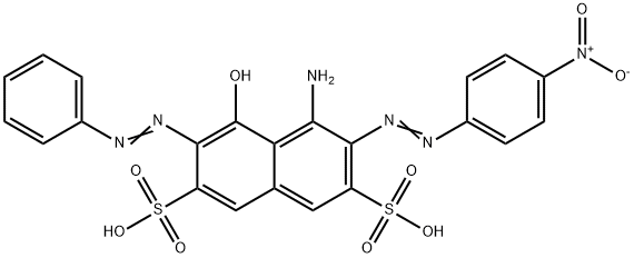 4-amino-5-hydroxy-3-[(4-nitrophenyl)azo]-6-(phenylazo)naphthalene-2,7-disulphonic acid  Struktur