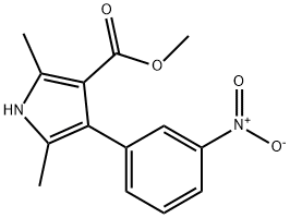 1H-Pyrrole-3-carboxylicacid,2,5-dimethyl-4-(3-nitrophenyl)-,methylester(9CI) Struktur