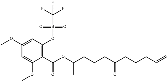 rac 2,4-Dimethoxy-6-[[(trifluoromethyl)sulfonyl]oxy]benzoic Acid 1-Methyl-5-oxo-9-decen-1-yl Ester
 price.