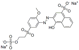 disodium 4-hydroxy-3-[[2-methoxy-5-[[2-(sulphonatooxy)ethyl]sulphonyl]phenyl]azo]naphthalenesulphonate Struktur