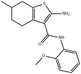 2-AMINO-N-(2-METHOXYPHENYL)-6-METHYL-4,5,6,7-TETRAHYDRO-1-BENZOTHIOPHENE-3-CARBOXAMIDE Struktur