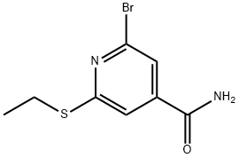 2-Bromo-6-(ethylthio)-4-pyridinecarboxamide Struktur