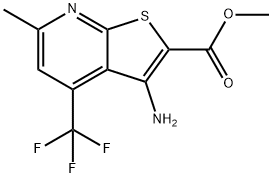 methyl 3-amino-6-methyl-4-(trifluoromethyl)thieno[2,3-b]pyridine-2-carboxylate Struktur